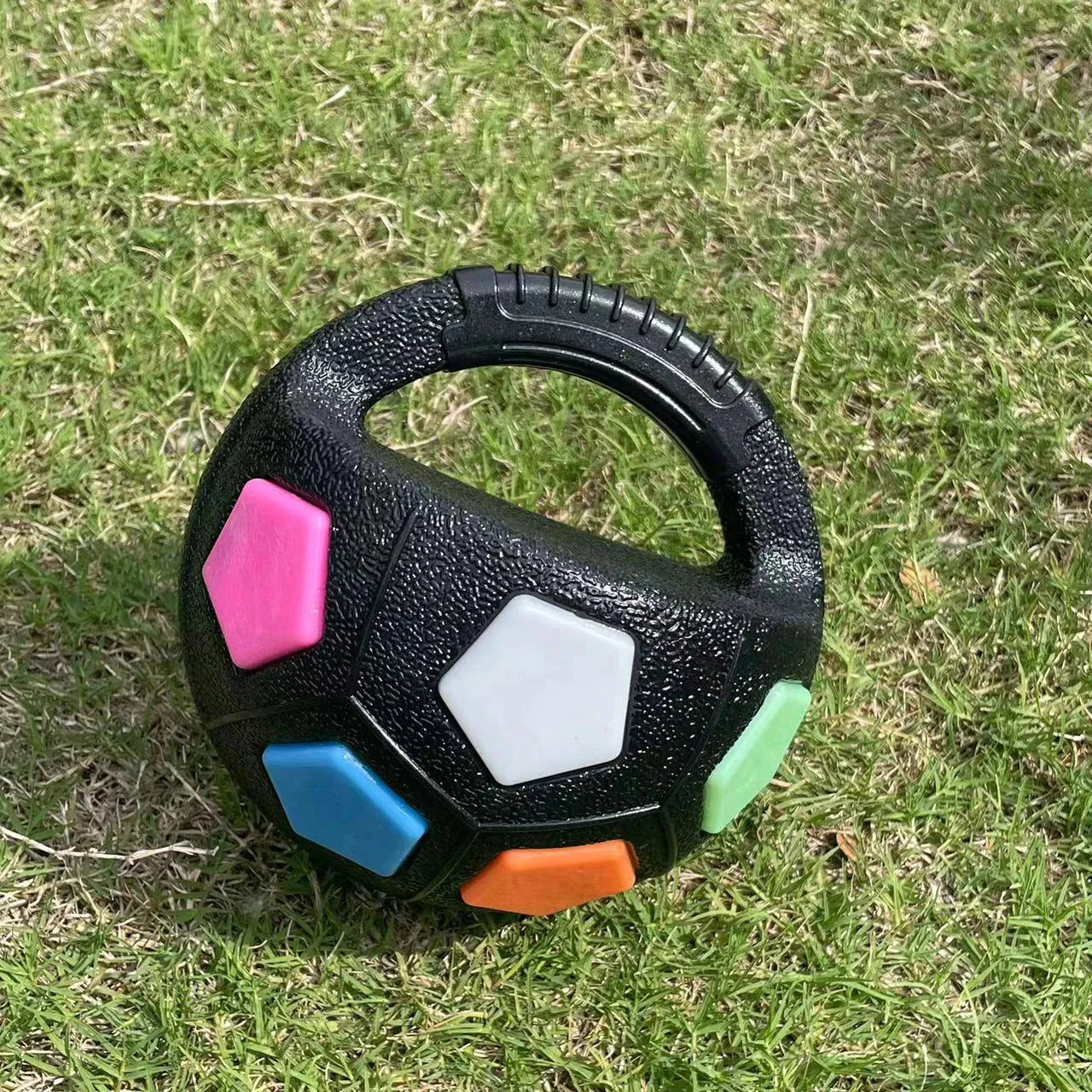 New football tennis ball shaped pet dog toys, durable teething relief to accompany outdoor training squeak toys PawsnHeart