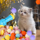 Cat Toys Interactive Launch Training Toy For Pet Kitten Creative Mini Shooting Gun Games Stretch Plush Ball Toys Pet Supplies PawsMagics